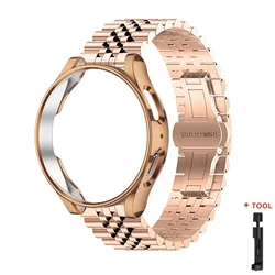 Stainless Steel Bracelet Band for Smartwatch - Elegant Strap for 40mm to 46mm Cases (Rose Gold)