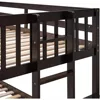 Twin Over Full Bunk Bed with Twin Size Trundle and 3 Storage Drawers, Solid Wood Bunk Bed Frame with Ladder, Children Beds 2