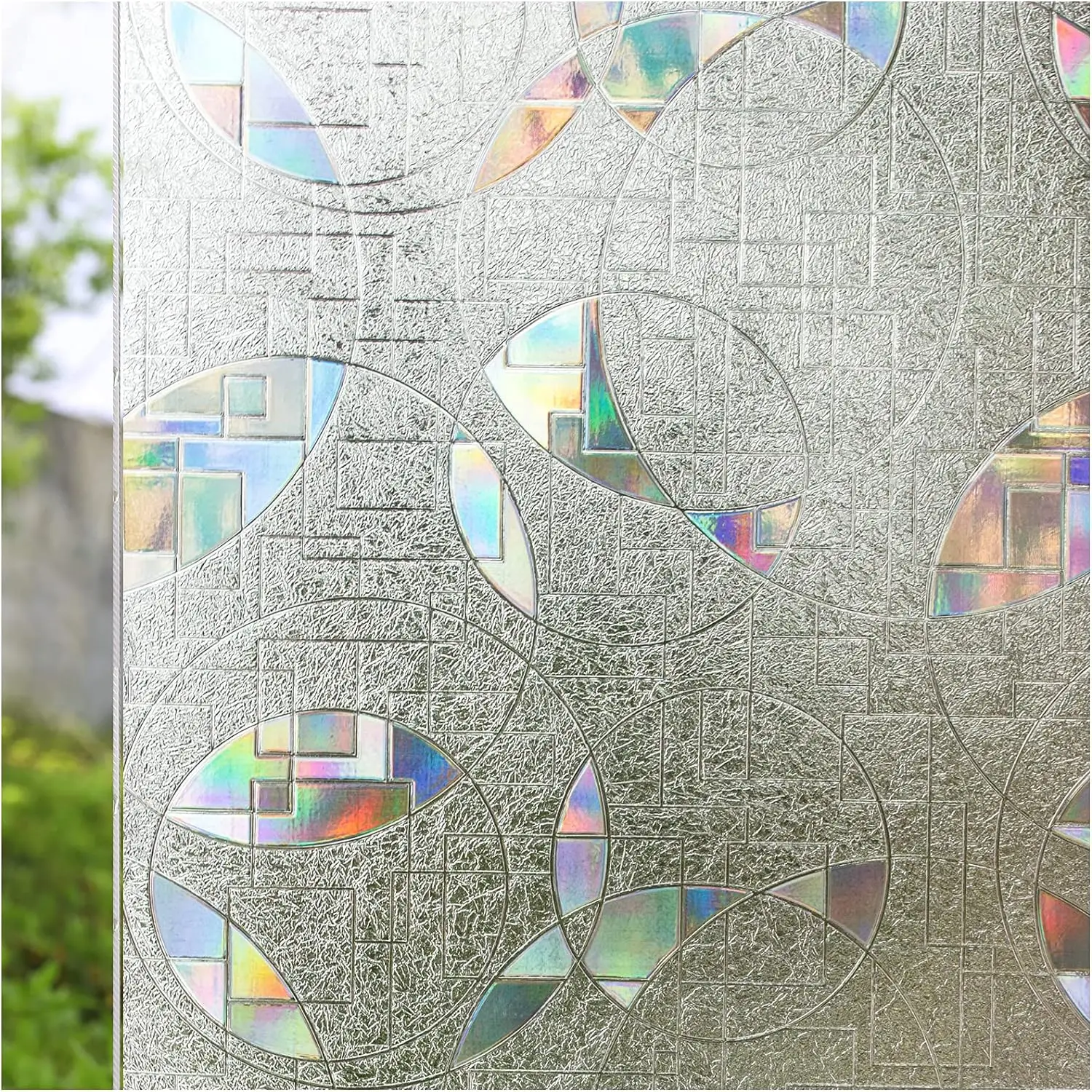 Window Film Window Privacy Film Window Sticker Privacy Window Film Stained Glass Film Static Cling Decorative Removable Vinyl Window Tint UV Blocking Sticker for Home Office