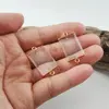 FUWO Wholesale 5Pc Natural Clear Quartz Connector, Golden Plated Square Crystal Accessories For Jewelry Making 5Pcs/Lot PD443 6