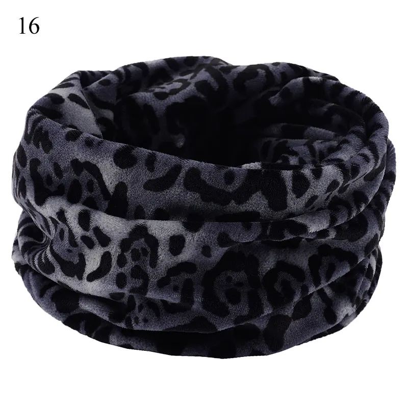 Snood Scarves Ring Men Women Unisex Winter Soft Fleece Neck Scarf Double Layer Knitted Neck Scarves Warmer Printed Vintage
