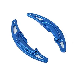 Premium Aluminum Alloy Car Steering Wheel Paddle Shifter Extension - Set of 2 (Blue)