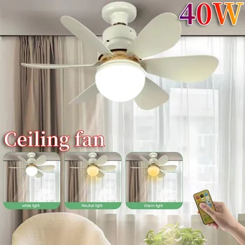 E27 베이스 무선 리모컨 LED 전구, 40W 소켓 선풍기 램프, 침실 거실 주방 발코니용 천장 선풍기 교체