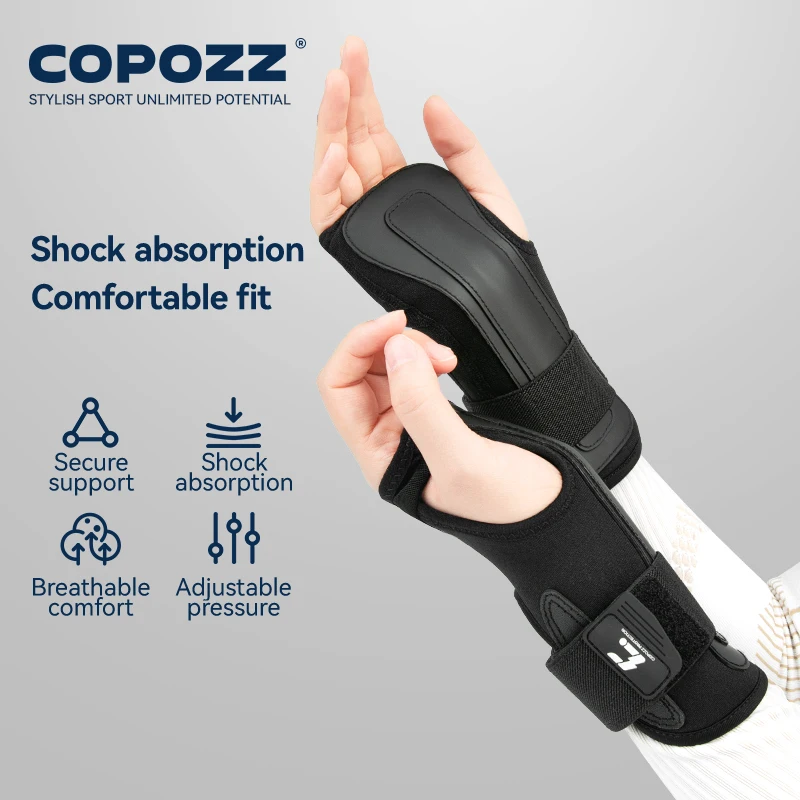 COPOZZ 충격 방지 스키 손목 지원 장비 스노우보드 손 보호 롤러 팜 패드 보호대 스케이팅 스포츠 가드 남성 여성