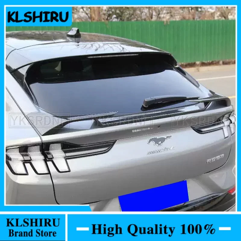 

Автомобильный спойлер для Ford Mustang Mach-E 2021-Up, АБС-материал, углеродное волокно, вид, Стайлинг автомобиля, аксессуары для заднего багажника, спойлер