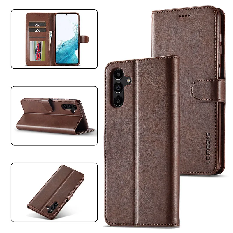 Card Flip Leather Case For Samsung Galaxy A53 A24 A25 A15 A14 A34 A54 A55 A70 A71 A72 A73 A80 A81 A91 A51 A05 A05S 4G 5G Cover