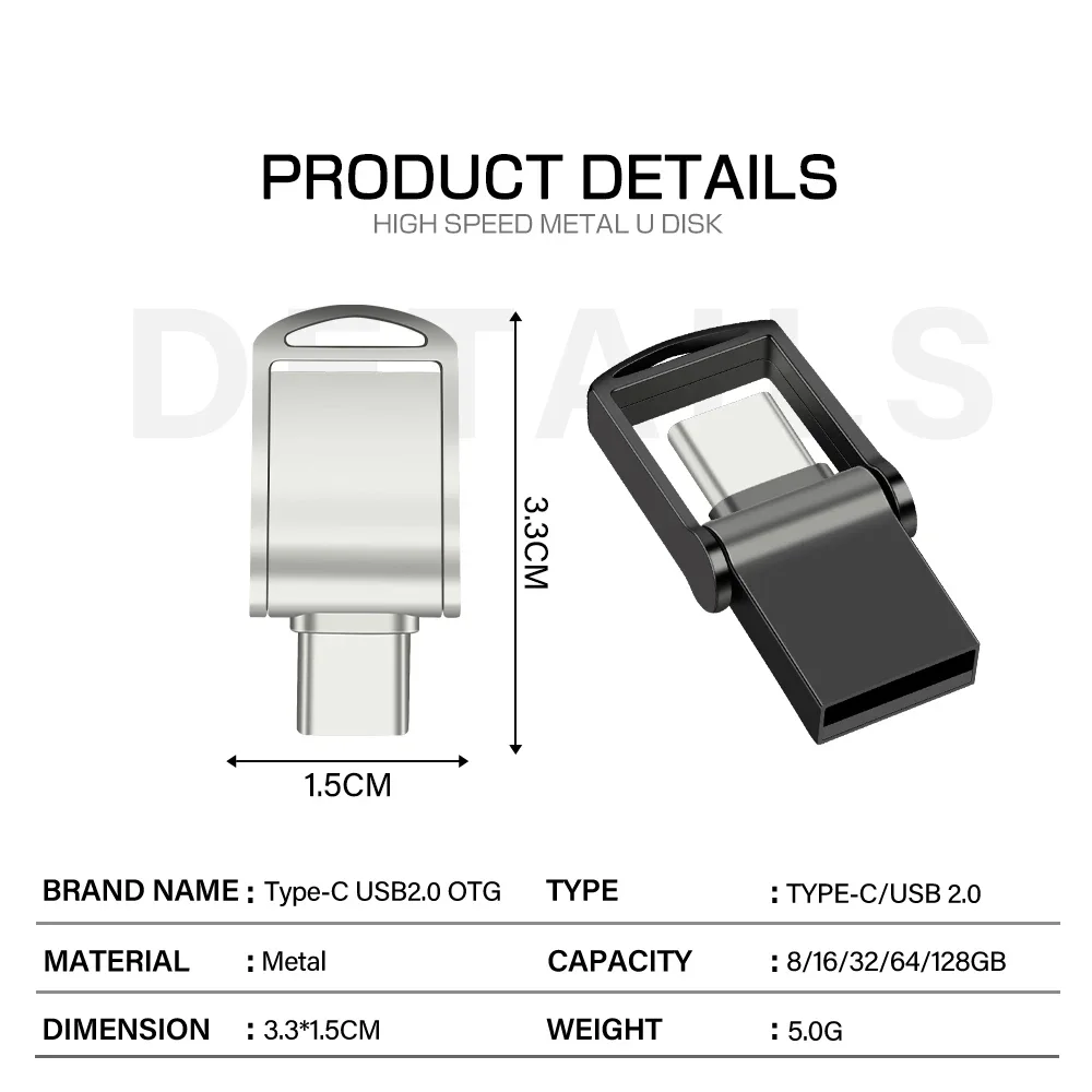Movimentação de Alta Velocidade 32gb da Pena das Movimentações 64gb Otg do Flash de Jaster Tipo-c Usb em Mini Presente Criativo Pendrive da Capacidade Real da Vara da Memória - Imagem 3