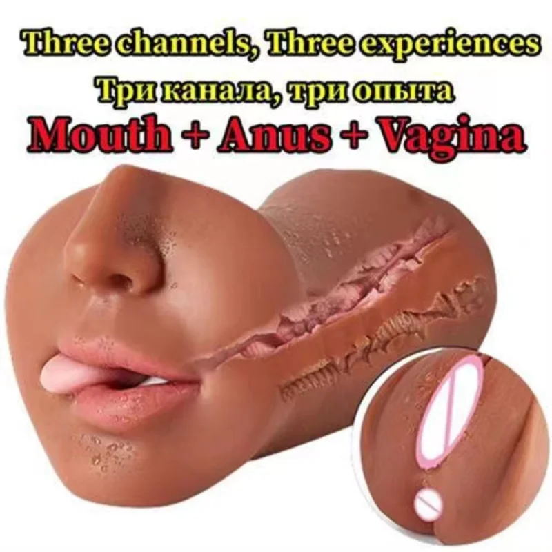 Male Masturbator 3 IN 1 Vaginal Anus Double Head for Men