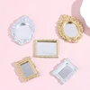 1pc 1/12 Dollhouse Miniature Frame Accessories Furniture Miniature Mirror Wall Room Mirror Mini Classical Doll House Mirrors 3