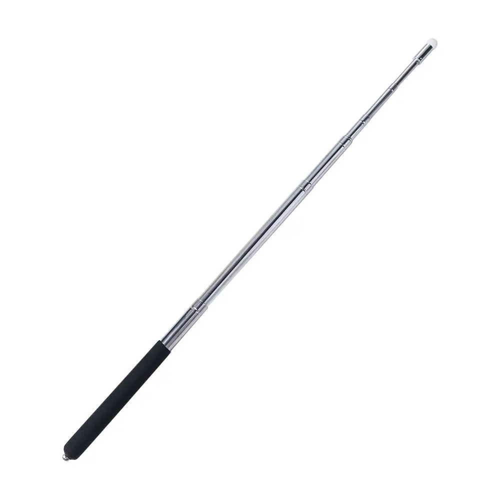Enhanced Teacher's Retractable Stainless Steel Pointer with Felt Head for Whiteboard Presentations