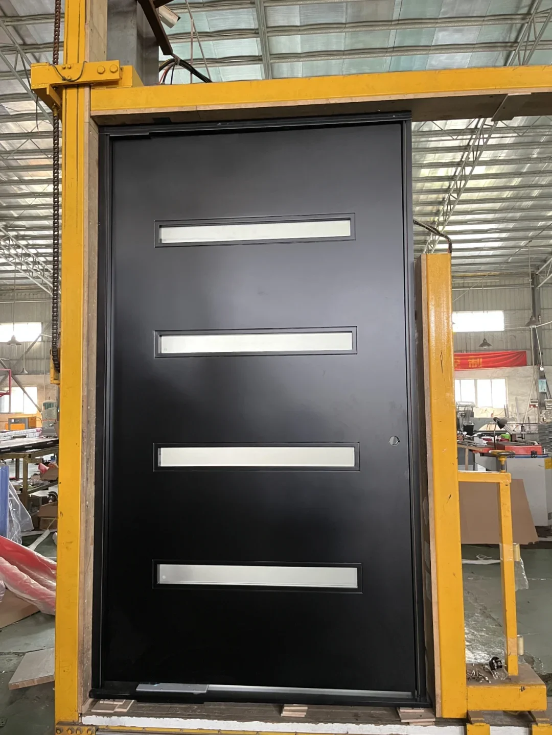 House Door High-End Luxurious Front Door with Tempered Glass Aluminum Entrance Doors High Security Main Doors