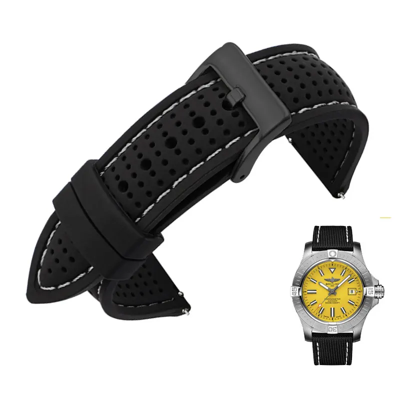 Cinturino In Gomma Per Cinturino In Silicone Breitling Superocean Heritage 22Mm Cinturino Impermeabile E Traspirante Cinturino Da Esterno