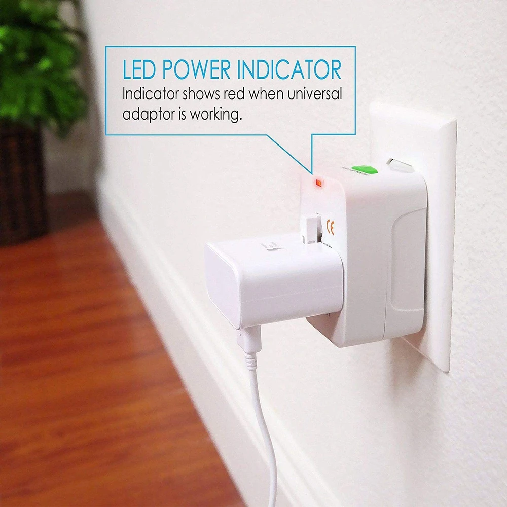 Protable AU US UK EU Converter All in One International Plug Adapter 2 USB Type C Ports World Travel AC Power Charger Adapter