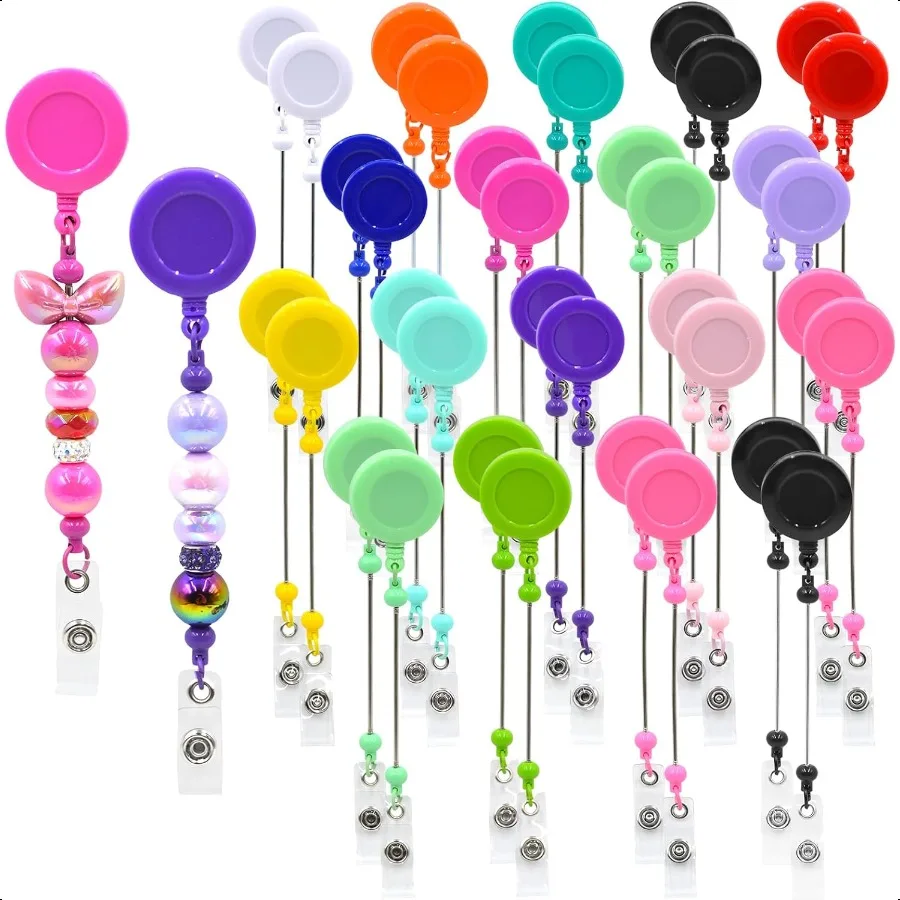 Colorful Beadable Badge Reel Making Kit