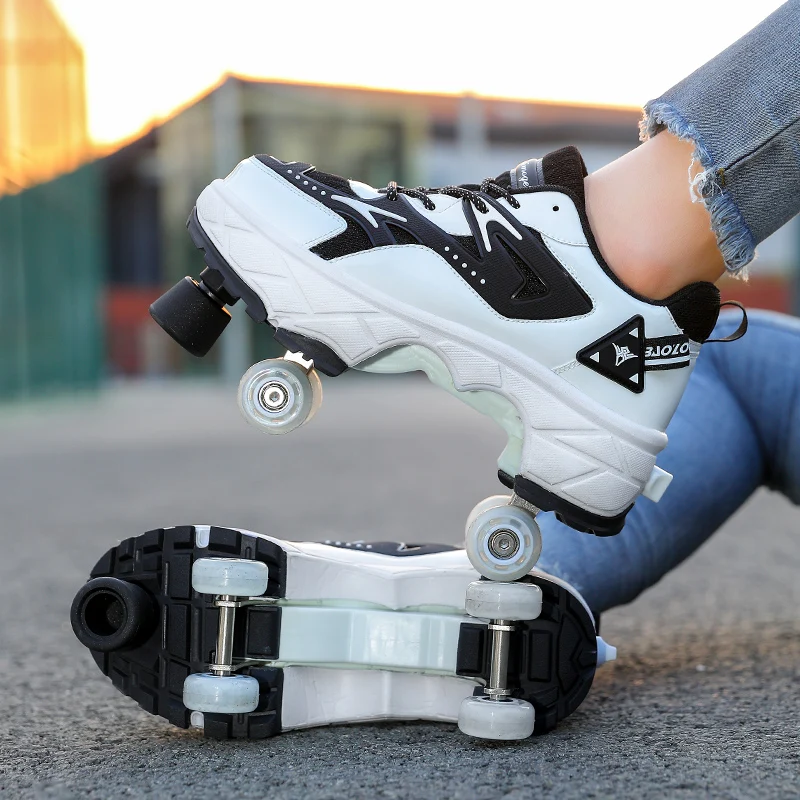Hidden Wheel Skates Shoes Youth Roller Skating Shoes With Four