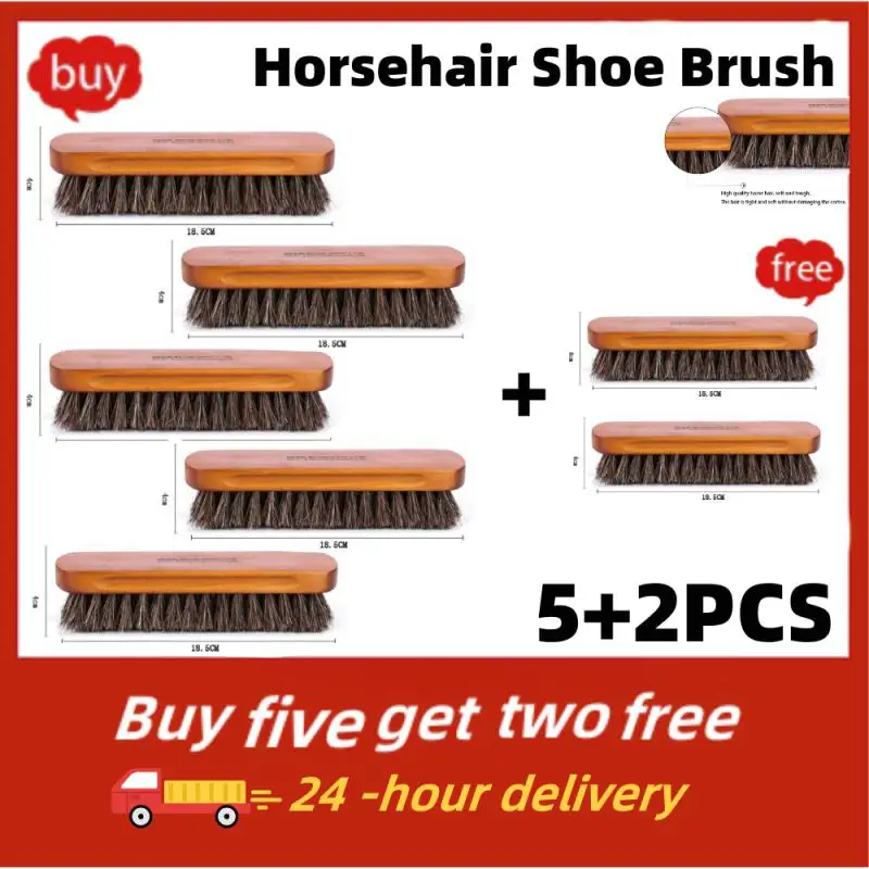 

Horsehair Shoe Brush Bootpolish Cleaning Brush Leather Real Horse Hair Soft Polishing Tool Brush Care Fit For Suede Scrub Boots