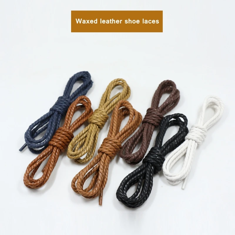 Cotton Shoe Laces Precision Weaving Round Shoelaces Waxing Waterproof Sneakers Casual Leather Shoes 1 Pair Shoelace shoe laces shoe accessories