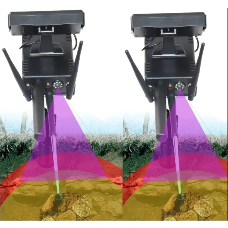 Newest AKS Plus 3D with Screen Underground Gold Metal Detector Long Range Treasure Silver Copper Precious Stones Finder