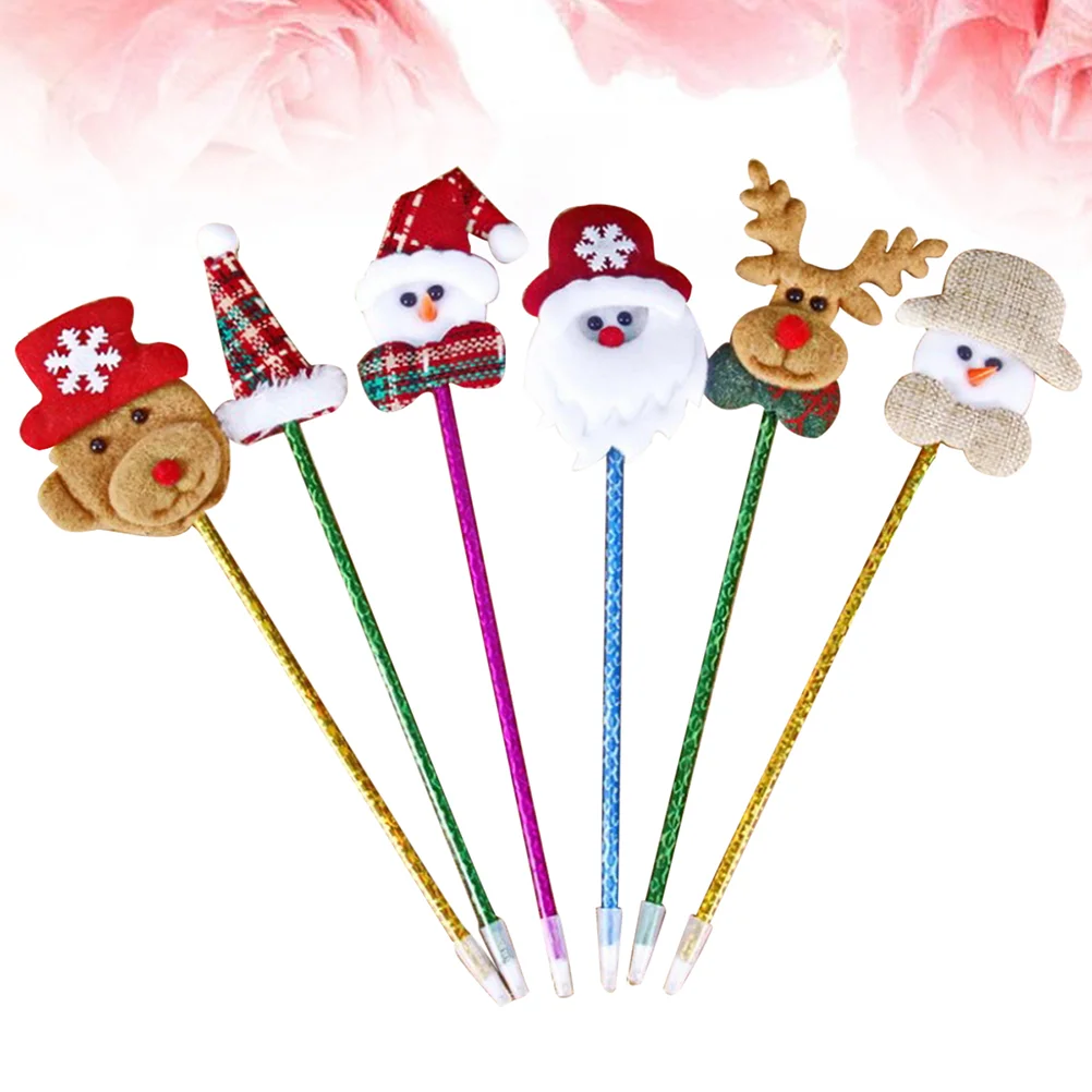 

Christmas Ballpoint Pens Christmas Theme Pen Santa Claus Writing Ballpoint Black Ink Pen for Kids Students Snowman/