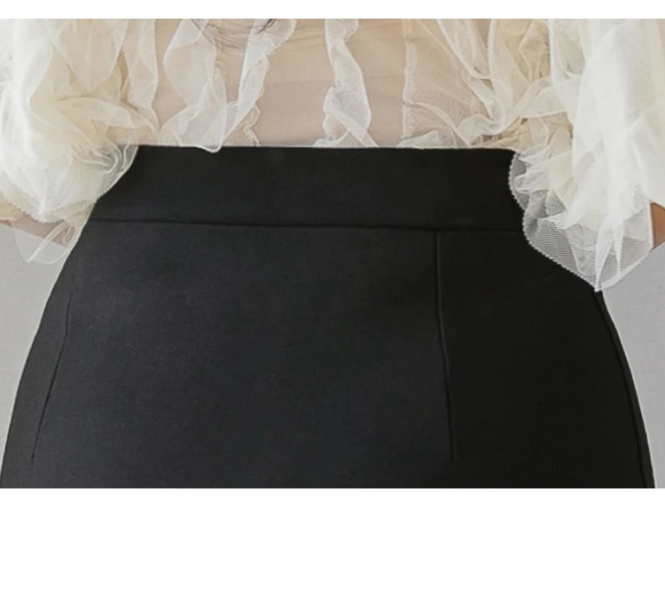 satin midi skirt 2022 Spring Women Slit Pencil Skirt Fashion Patchwork Slim High Waist Midi Skirt Sexy Lady Office Black Skirts Womens Jupe Femme maxi skirt