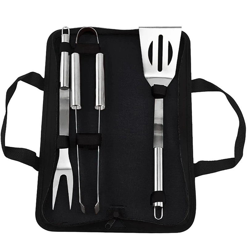 

Household BBQ Grilling Tool Stainless Steel Spatula, Fork And Tongs,Large Accessories For Grilling Lover Outdoor