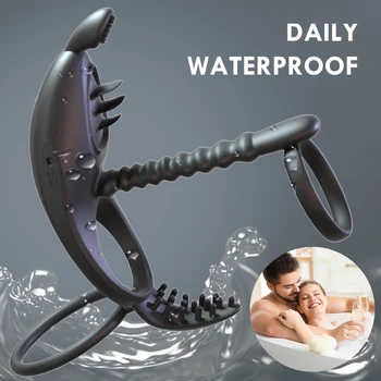 Vibrating Penis Ring Couple Vibrator Clit Sucker Stimulator 7 Modes G-spot Massage Cock Ring Sex Toy for Man with Remote Control 4