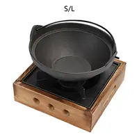 Camping Furnace Hot Pot Furnace with Pot without Lid Sturdy Cast Iron Wok Stand Fondue Furnace Fire Boiler for Traveling, 2
