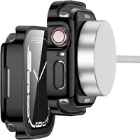 Verre + coque pour Apple Watch, protection d'écran pour iWatch série Ultra 11 10 9 8 7 SE2/3, 44mm 45mm 46mm 41 42 49 40 mm 4
