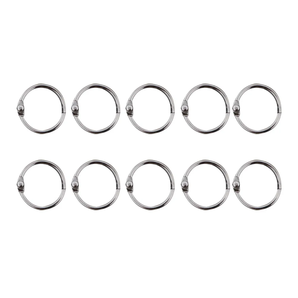 50Pcs 20Mm 프리미엄 금속 바인딩 링 스냅 스타일 북 서클 노트 카드 바인더 키 링 사진 앨범 스크랩북 메모