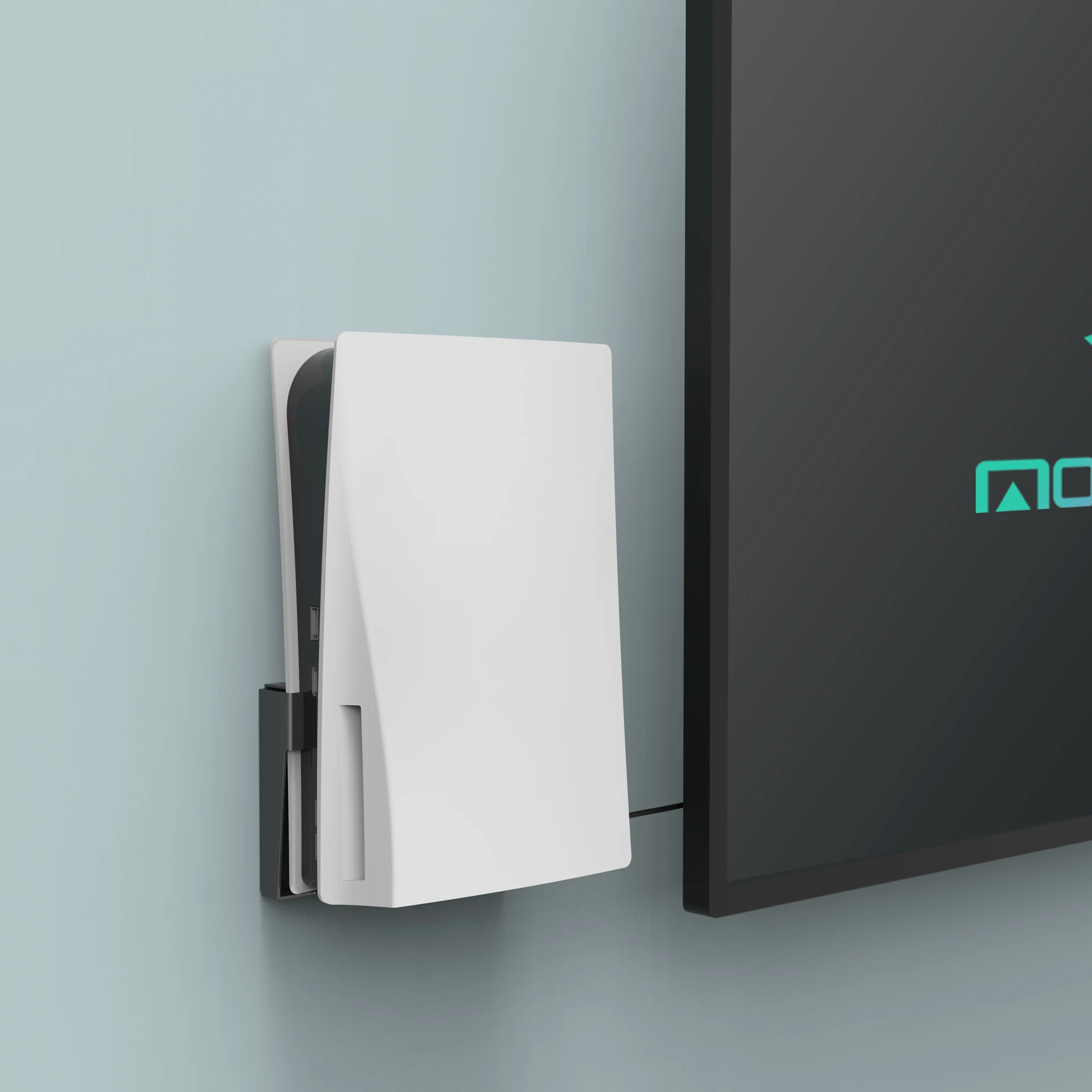 Monzlteck New Wall Mount for  PS5( Disc and Digital),All Metal Vertical Hanging on Wall Space Saver Easy to Install