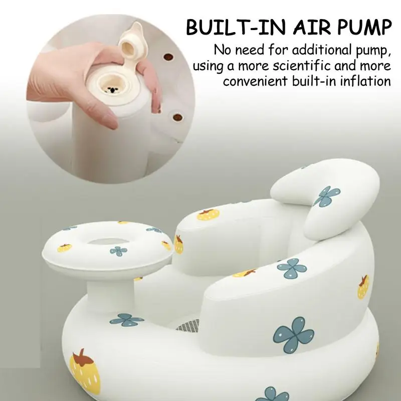 PVC Baby Sofa Learning to Sit Chair Infant Toddler Inflatable Seat Bathing Stool Multi-functional Cute Bathroom supplies - Image 4