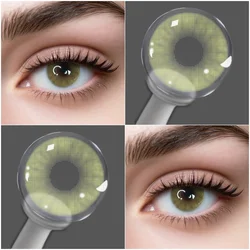 Aurora Grey Natural Colored Contact Lenses for Makeup Beauty - Half - Yearly Disposable (Aurora Crystal Green)