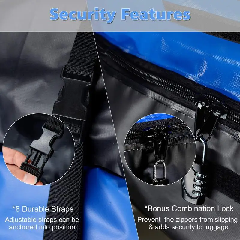 

Durable Car Roof Cargo Bag Universal Car Roof Cargo Carrier Auto Waterproof Roof Cargo Containers For Vehicles Cars Trucks