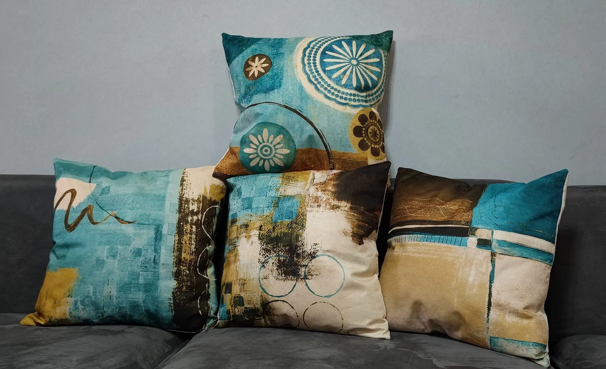 VintageOilPaintingPrintLinenPillowcaseLivingRoomSofaCushion