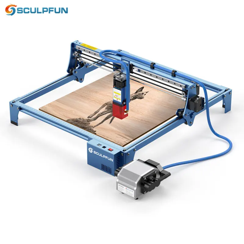 

Лазерный гравировальный станок SCULPFUN S10, 10 Вт, высокоскоростной воздушный помощник, промышленная резьба, точность 410x400 мм, область гравировки