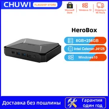 CHUWI-Mini PC Herobox con sistema operativo Windows 10, J4125 Intel Celeron, Quad Core, LPDDR4, 8GB, 256G, SSD, wtih, HD, LAN, puerto VGA