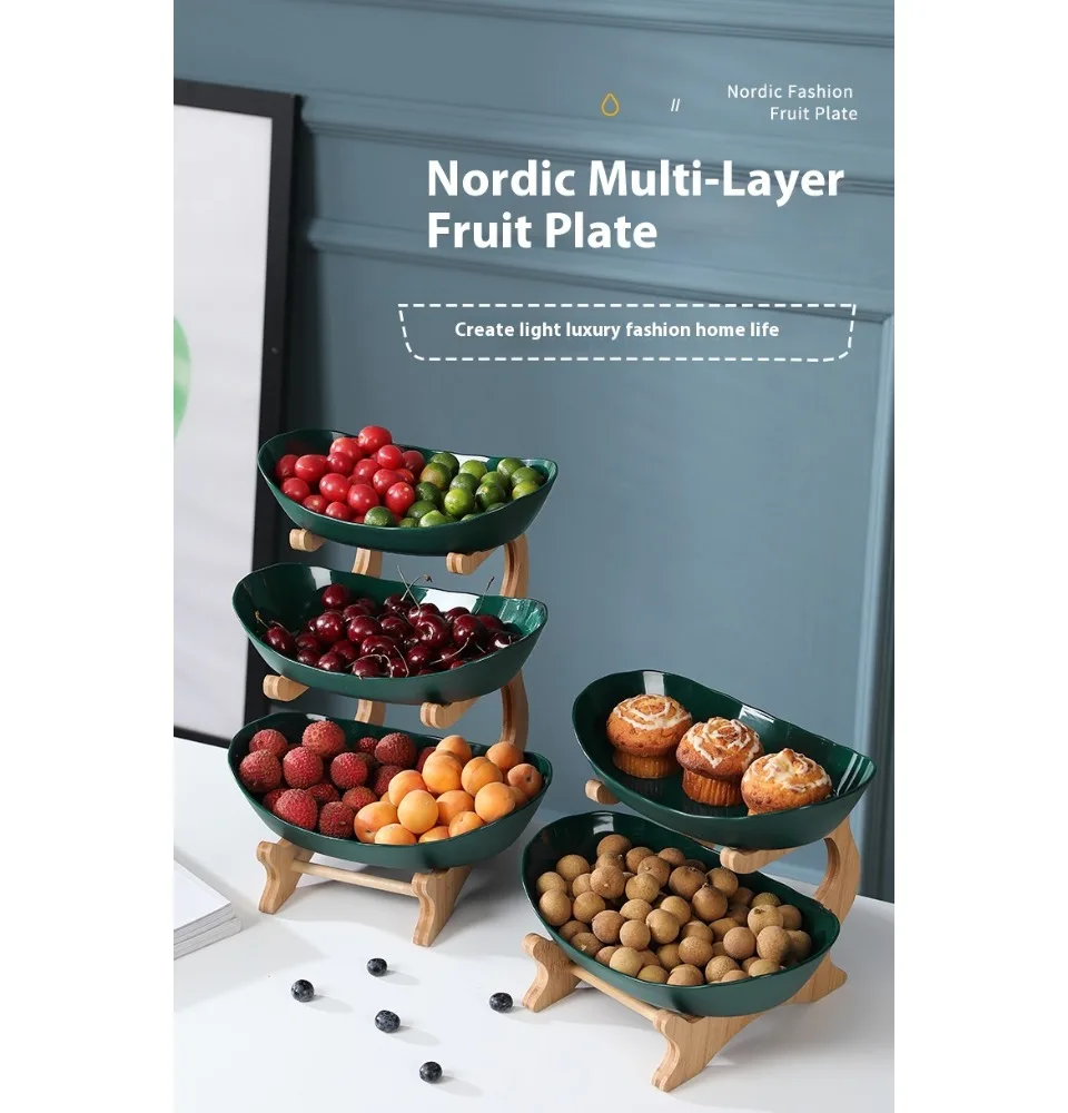 Three Layer Table Plates Dinnerware Snack Candy Cake Stand Salad Bowl