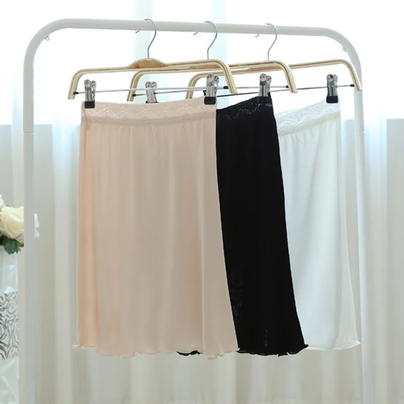 50% Silk 50% Viscose Knit Lace Half Slip Nightdress Sleepwear Underskirt M L XL XXL SG350 1PC