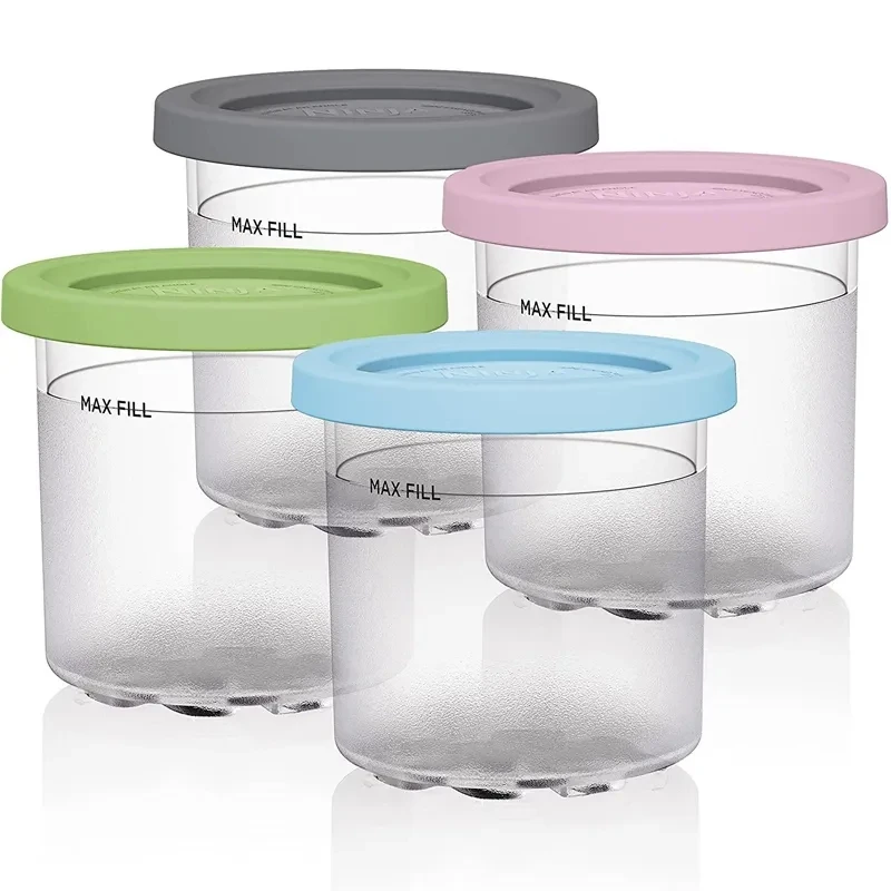 Ice Cream Pints Cup Reusable Ice Yogurt Container Storage Jar With Sealing Lid Proof 2/4Pcs For Ninja For NC299AM C300s Series