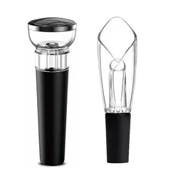 Premium Wine Aerator Pourer with Vacuum Stopper & Wine Saver Pump - Enhance, Enjoy, Preserve (2 pcs set)
