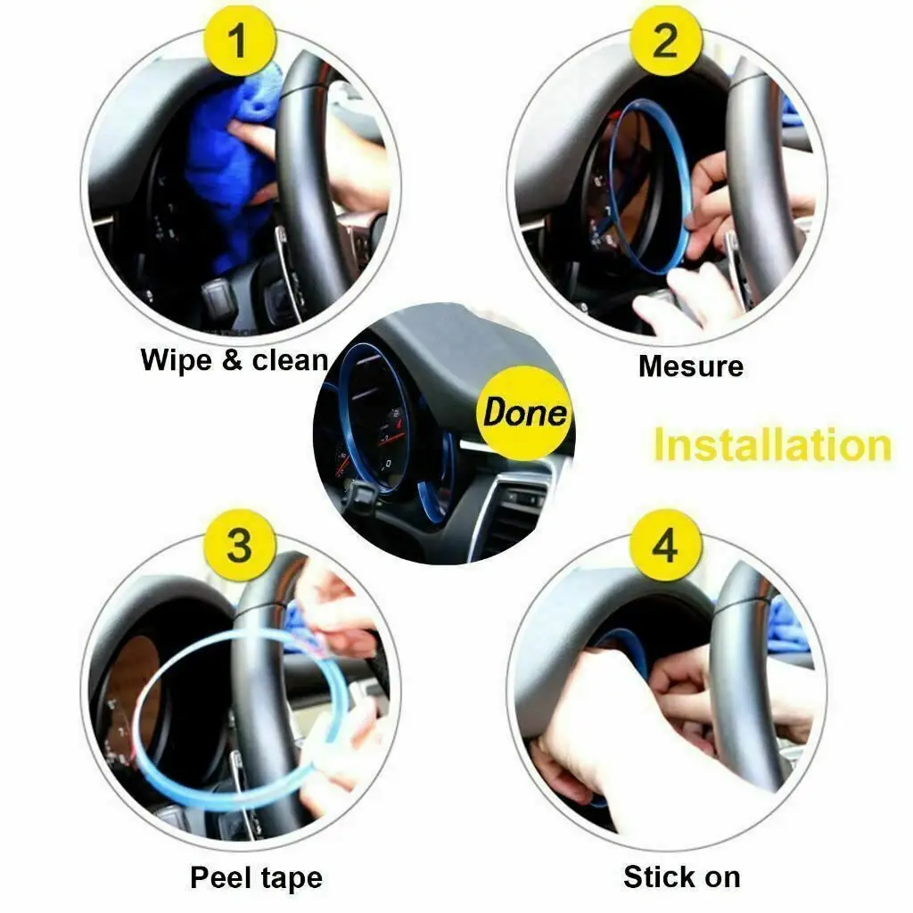 N60R-For- Cayenne 958 2011-2018 실버 자동차 대시보드 미터 링 커버 트림 인테리어 장식