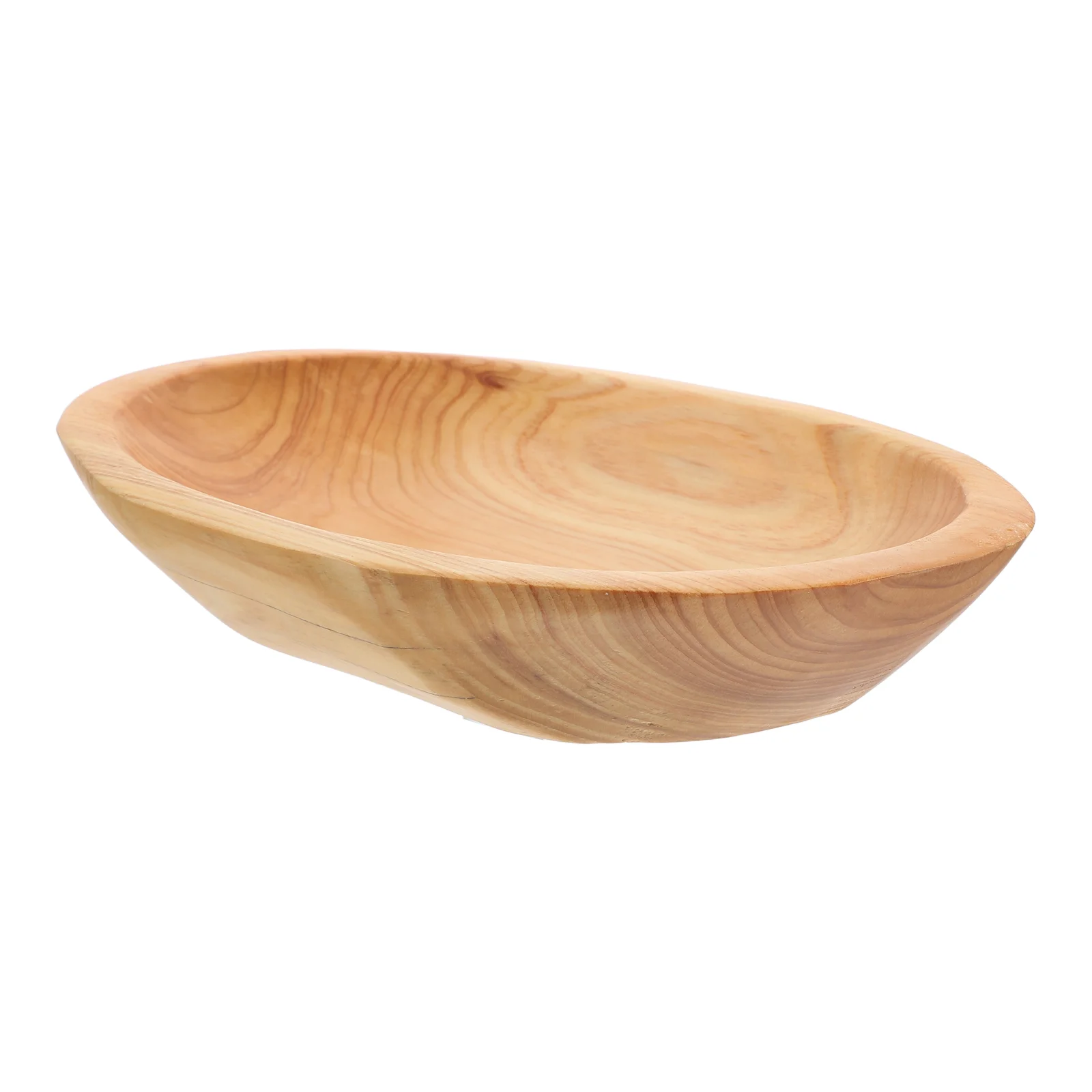 2pcs Solid Wood Fruit Tray Retro Wood Snack Plate Food Serving Tray Oval Decorative Dish Kitchen Tableware Dining Bar Utensil