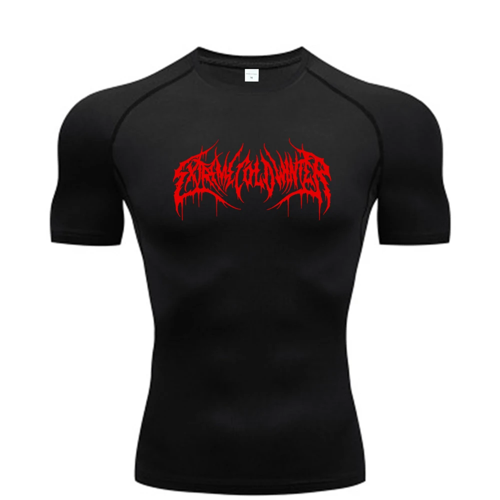 Sudadera de compresión de manga corta para hombre, camiseta de