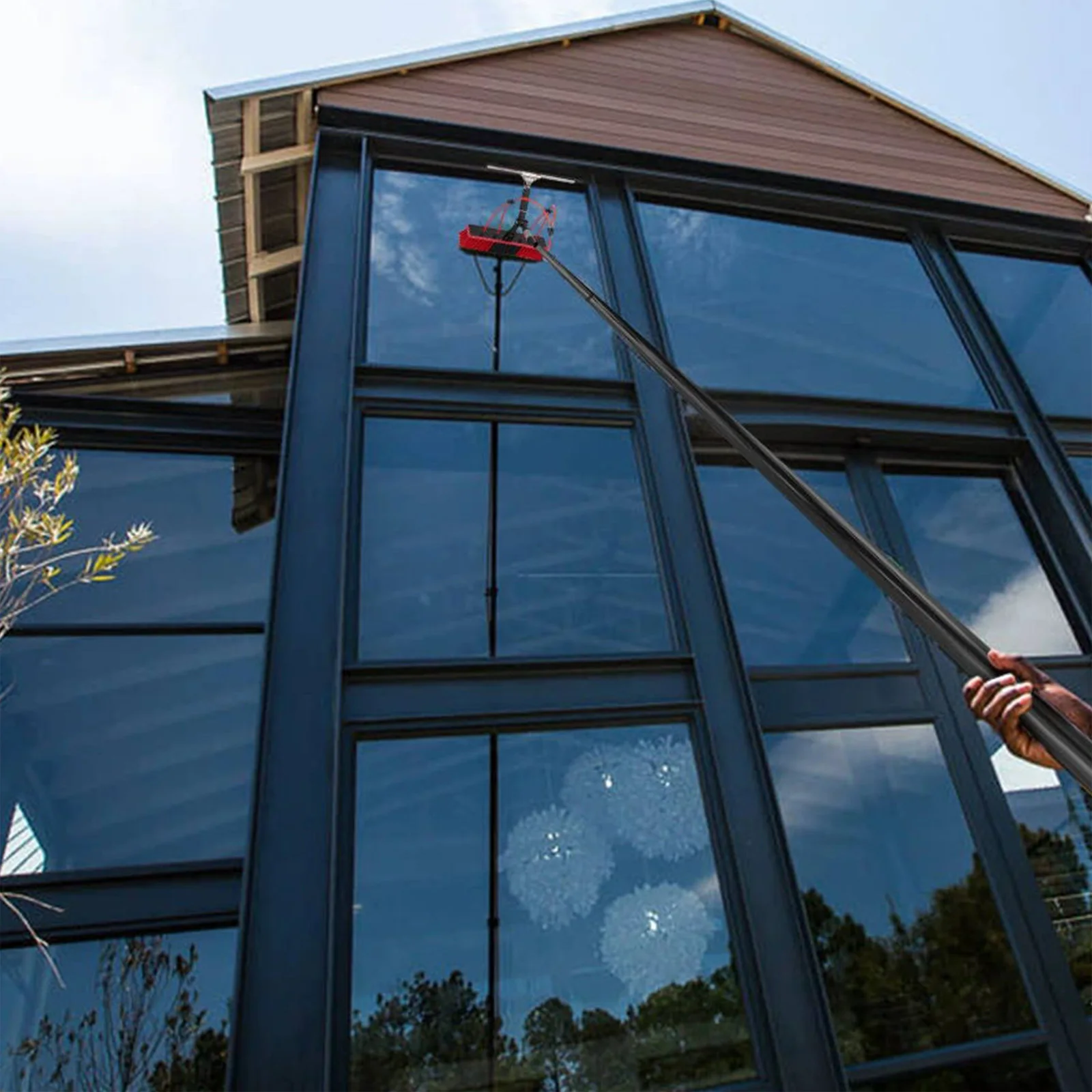 Window Cleaning Pole Extendable Cleaning Brush Kit Telescopic Water Supply Brush Kit Lightweight Solar Panel Cleaning Tool