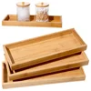 1pcs/2pcs/3Pcs Bamboo Serving Tray Bathroom Organizer Decorative Multi Use Bathroom Counter Tray with Edges Bamboo Vanity 1