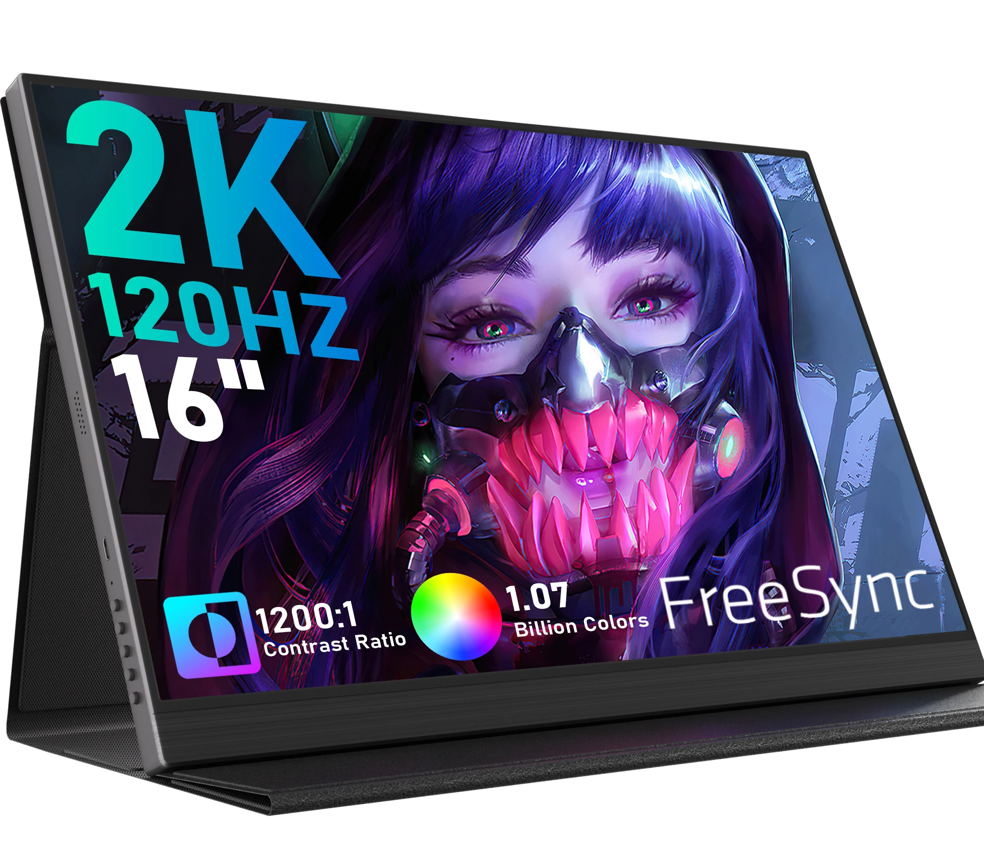 Портативний монітор Amoudo 16" 2,5K 120 Гц 2560*1600 16:10 100% sRGB 500Cd/m2 Дорожній ігровий дисплей для ноутбука Switch ps4 ps5 Xbox