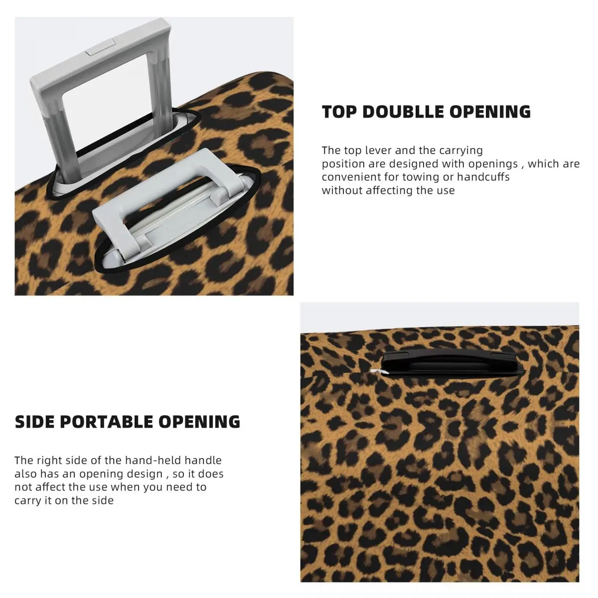 Leopard Pattern Luggage Cover Protector Fashion Animal Fur Skin Texture Travel Suitcase Protective Cover for 18-32 Inch