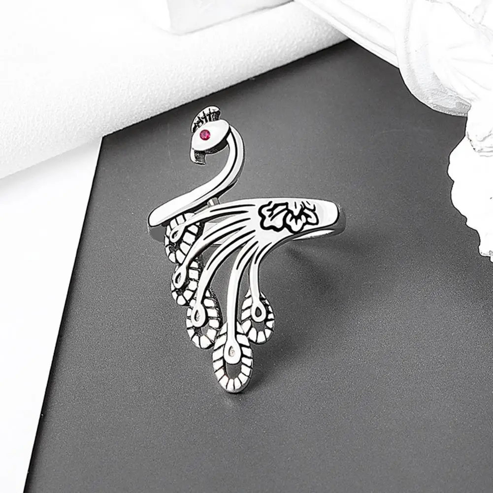 6Pcs Crochet Ring Adjustable Yarn Tension Ring Set Non-Slip Cat Peacock Shape Knitting Ring Sewing Supplies 4