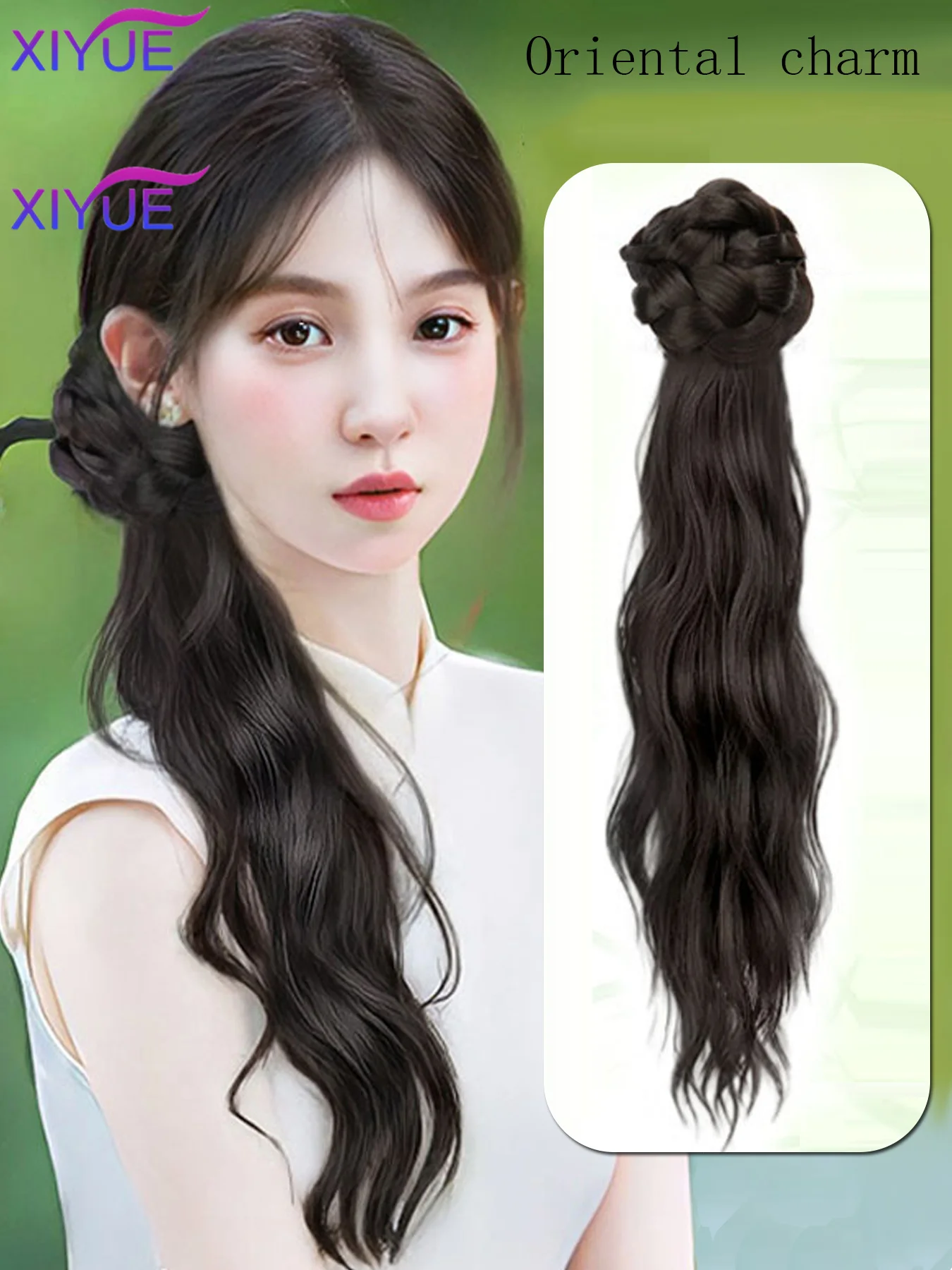 Synthetic New Chinese Style Claw Clip Long Curly Ponytail Natural Fluffy Can Be Tied Ancient Style Hanfu Cheongsam Ponytail Wig