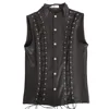 Men's Punk Style Leather Vests With Bandage Fashion Club Stage Wear Waistcoat Skinny PU Sleeveless Jacket For Male Size M-4XL 5